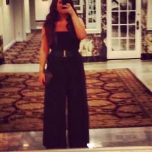 Wide Leg Strapless Jumpsuit (belt not included)